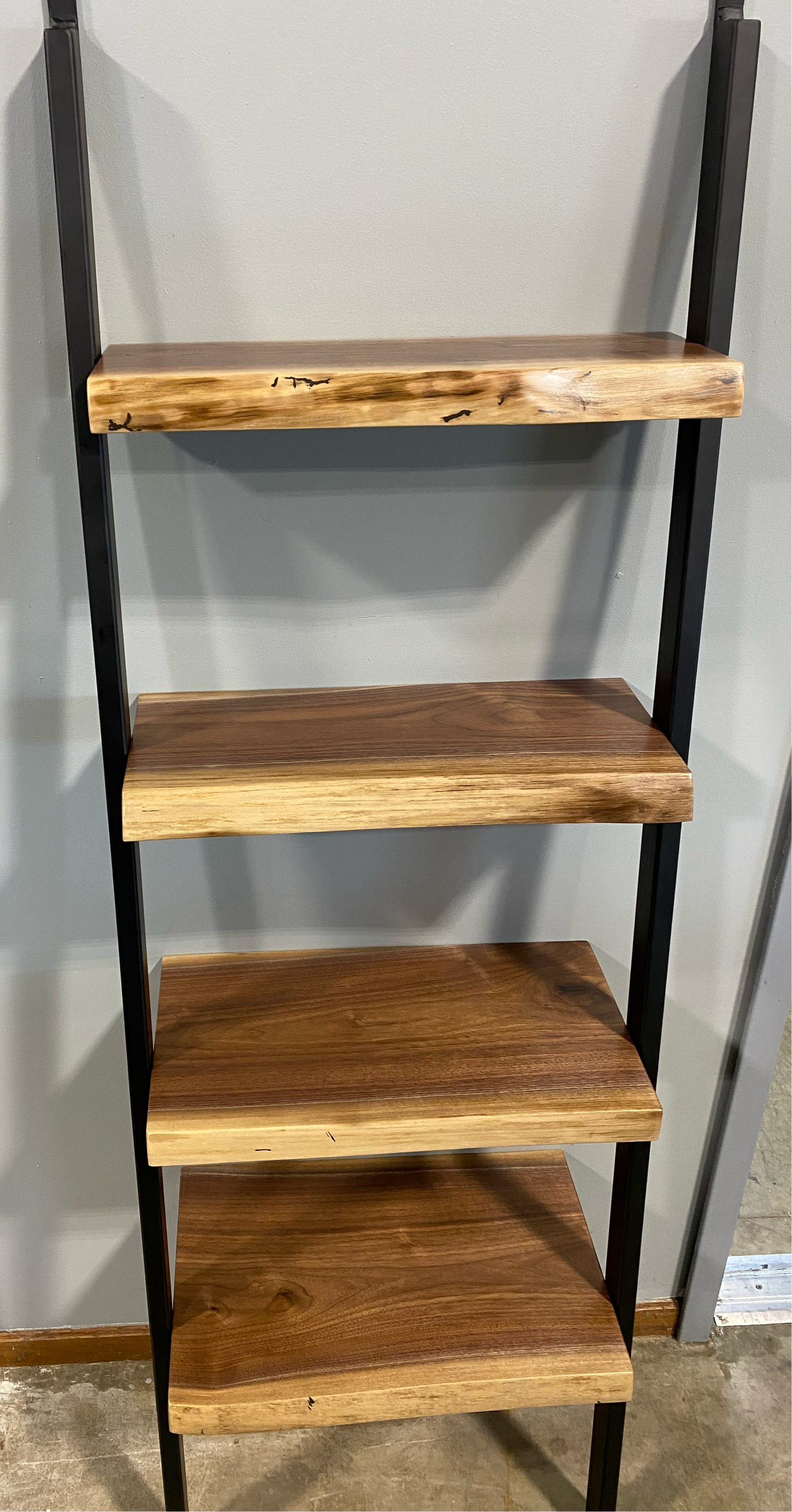 Live Edge Ladder Bookshelf